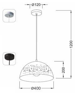 ACA DECOR Závesné svietidlo PLANETARIO max. 60W/E27/230V/IP20, čierne