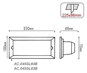 ACA Lighting vonkajšie zápustné svietidlo AC045GL64B max. 40W/E27/IP54, čierne