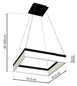 Závesné LED svietidlo Nero, 1x LED 32w, 4000k, b