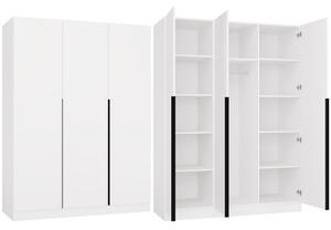 TP Living Šatní skříň Senso 3D 150 cm bílá/černá