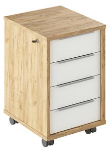 Kontajner na kolieskach a so zámkom Rioma Typ 30 - dub artisan / biela
