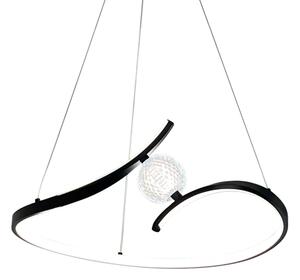 LED Luster na lanku PERLA LED/34W/230V čierna