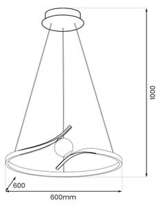 LED Luster na lanku PERLA LED/34W/230V čierna
