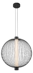 Závesné svietidlo Kyoto, 1x čierne drôtené tienidlo, (fi 54cm), b