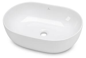 Ak furniture Keramické umyvadlo na desku ELIPSE 49 cm lesklé bílé