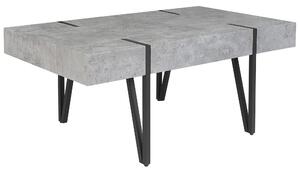 Konferenčný stolík imitácia betónu čierne kovové nohy 100 x 60 cm obdĺžnikový moderný industriálny štýl