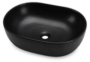 Ak furniture Keramické umyvadlo na desku ELIPSE 49 cm matné černé