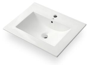 Ak furniture Zápustné keramické umyvadlo Nordis 61 cm lesklé bílé