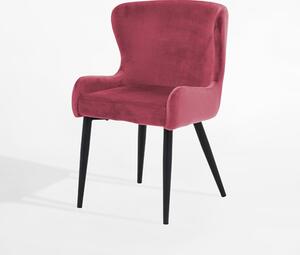 Zamatová stolička LONI tmavočervená