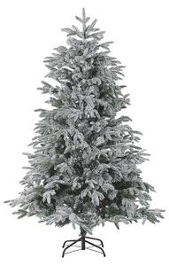 Umelý vianočný stromček biely PVC kovový podstavec 180 cm zasnežené vetvy škandinávsky štýl