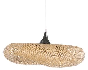 Závesná lampa svetlohnedá bambusové drevené tienidlo boho dizajn osvetlenie do interiéru