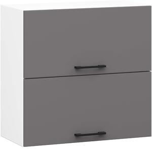 Ak furniture Závesná kuchynská skrinka OLIVIE 60x58 cm 02 matná biela/matná grafitovo sivá