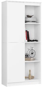 Ak furniture Regál Rexa 80 cm 1 skrinka a 4 police biely