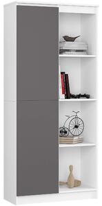 Ak furniture Knižnica R 80 cm CLP biela/grafit