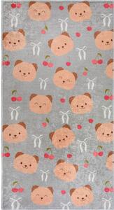 Sivý/hnedý prateľný detský koberec 80x150 cm Cute Teddies – Vitaus