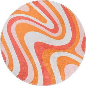 Oranžový prateľný okrúhly koberec ø 100 cm Colors of Joy – Vitaus