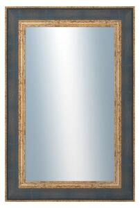 DANTIK - Zrkadlo v rámu, rozmer s rámom 40x60 cm z lišty ZVRATNÁ modrozlatá plast (3068)
