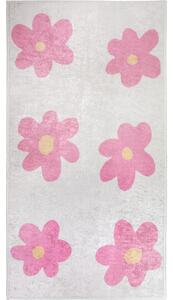 Ružový/slonovinový prateľný detský koberec 160x230 cm Cute Flowers Pink – Vitaus