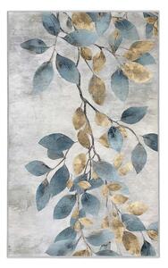 Prateľný koberec vo svetlomodrej a zlatej farbe 120x180 cm Golden Leaves – Mila Home