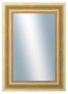 DANTIK - Zrkadlo v rámu, rozmer s rámom 50x70 cm z lišty KŘÍDLO veľké zlaté patina (2772)