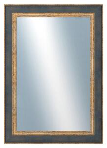 DANTIK - Zrkadlo v rámu, rozmer s rámom 50x70 cm z lišty ZVRATNÁ modrozlatá plast (3068)