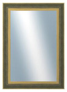 DANTIK - Zrkadlo v rámu, rozmer s rámom 50x70 cm z lišty ZVRATNÁ zelenozlatá plast (3070)