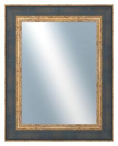 DANTIK - Zrkadlo v rámu, rozmer s rámom 40x50 cm z lišty ZVRATNÁ modrozlatá plast (3068)