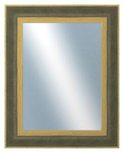 DANTIK - Zrkadlo v rámu, rozmer s rámom 40x50 cm z lišty ZVRATNÁ zelenozlatá plast (3070)