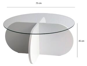 Dizajnový konferenčný stolík Jameela 75 cm biely