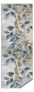 Prateľný behúň vo svetlomodrej a zlatej farbe 80x200 cm Golden Leaves – Mila Home