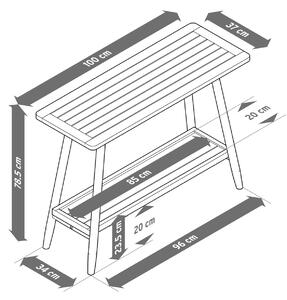 Konzolový stolík s 2 odkladacími plochami