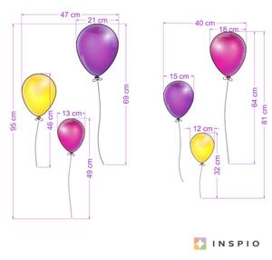 INSPIO-textilná prelepiteľná nálepka - Nálepka na stenu - Balóny II