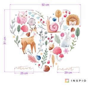 INSPIO-textilná prelepiteľná nálepka - Nálepka na stenu - Srdce prírody 2