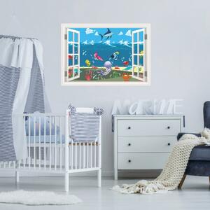 INSPIO-textilná prelepiteľná nálepka - Tapety do detskej izby - Rybky v mori