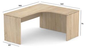 DREVONA Rohový stôl pravý dub bardolíno RP-SRD-1600