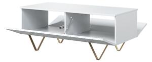 Konferenčný stolík Scalia 2K 120 cm - biely mat / zlaté nožičky