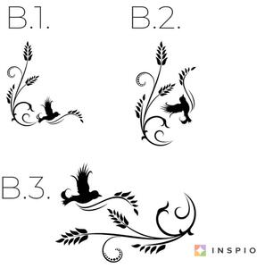INSPIO-výroba darčekov a dekorácií - Nálepky na stenu - Ornament s vtáčikom