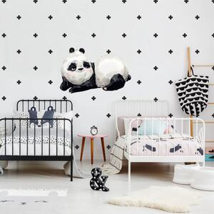 INSPIO-textilná prelepiteľná nálepka - Samolepka Panda s doplnkami v škandinávskom štýle
