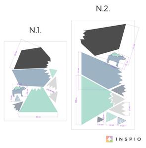 INSPIO-textilná prelepiteľná nálepka - Nálepka hôr a kopcov s tabuľovou fóliou