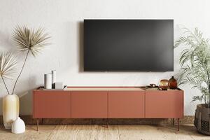 TV stolík Desin 220 cm - ceramic red / dub nagano