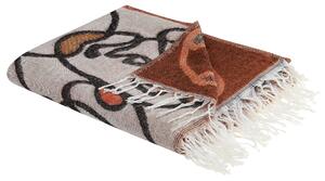 Prikrývka viacfarebná akryl polyester 130 x 170 cm s motívom tváre strapce moderný štýl obývacia izba spálňa