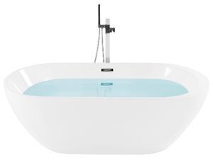 Voľne stojaca vaňa biela akrylát 170 x 80 cm oválny tvar elegantný moderný štýl kúpeľňa