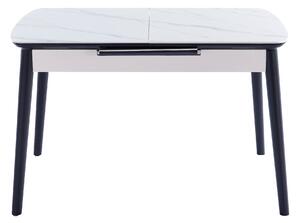 Jedálenský stôl OPULLU biely mramor/čierna