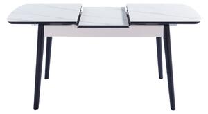Jedálenský stôl OPULLU biely mramor/čierna