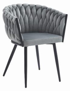 Jedálenská stolička ORION - zamat/sivá