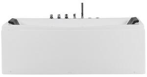 Vírivá vaňa biela akrylát 173 x 82 cm obdĺžnikový tvar opierky hlavy hydromasážne trysky pre 1 osobu moderný štýl kúpeľňa