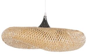 Závesná lampa svetlohnedá bambusové drevené tienidlo boho dizajn osvetlenie do interiéru