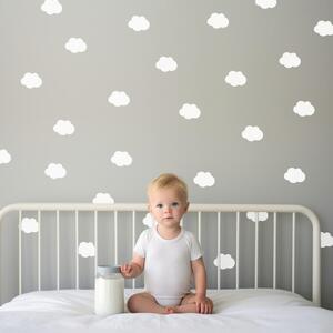 Biele obláčiky - nálepky na stenu do detskej izby