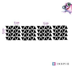 INSPIO-textilná prelepiteľná nálepka - Trojuholníky v čiernom prevedení - nálepky na stenu