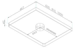 Mereo, Siena, kúpeľňová doska na skrinku, dub masív, 60 cm, MER-CN480D